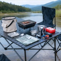 Table pliante légère et portable pour faire des rouleaux d'œufs - Cadre en acier au carbone et surface imperméable pour le camping, les pique-niques, la plage et les loisirs en plein air