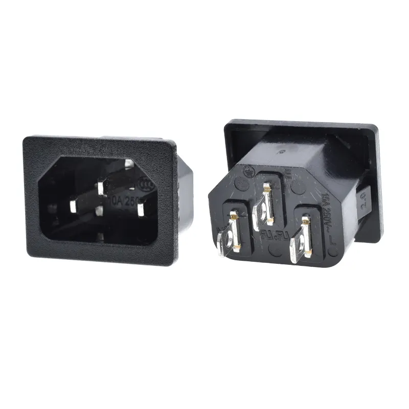 AC250V 10A IEC 320 C14 Stecker adapter für Schalttafel einbau Steckdose Steckdose Einlaß buchse Einrasten Für PDU-USV-Gehäuse