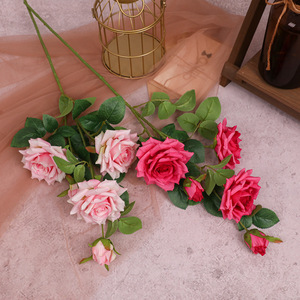 Roses artificielles en soie de luxe léger, style scandinave, pivoines diamantées, faites à la main, toucher naturel, longue durée (3-5 ans), pour la maison et les mariages - Product Image 1