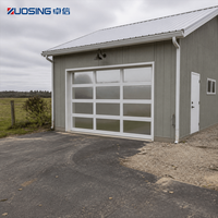 Porte de garage sectionnelle en verre isolant avec cadre en aluminium, éclairage naturel et étanchéité résistante aux intempéries pour garages privés