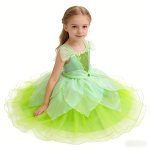 Disfraz de <span class=keywords><strong>Princesa</strong></span> de Película para Niñas, Vestido Verde de Hada Tiana, Disfraz de Rana Verde para Niñas, Disfraz de Fiesta de Cumpleaños - Product Image 1
