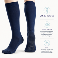 Calcetines de compresión OEM de 20-30 mmHg para trabajos de pie, proveedores con empaque de marca privada