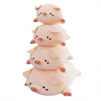 Peluche cochon câlin avec rembourrage en coton PP, design mignon à grands yeux, taille 31-50 cm, pour les 14 ans et plus