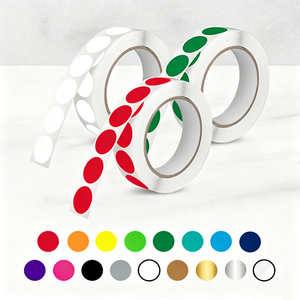 Etiquetas Adhesivas de Papel en Rollo, Circulares, Fluorescentes, de Neón, de 1, 2, 3 y 4 Pulgadas, Personalizables en Color y Tamaño - Product Image 1