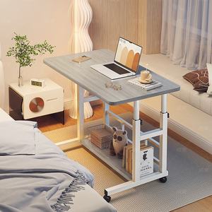 Escritorio Moderno Minimalista de Altura Ajustable con Estantes de Almacenamiento, Mesa Auxiliar para Oficina en Casa, Dormitorio y Espacios Pequeños - Product Image 3