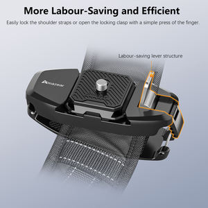 Amazear Sangle de sac améliorée à utilisation d'une seule main avec clip de ceinture et plaque de fixation à dégagement rapide pour Canon Nikon Sony Fuji - Product Image 5