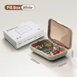 Boîte à pilules portable avec 6 compartiments en silicone et plastique sans BPA, organiseur de pilules pour une utilisation hebdomadaire - Product Image 2