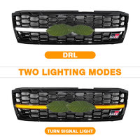 Grille de radiateur chromée pour voiture avec lampe, calandre centrale modifiée pour Toyota Land Cruiser LC100