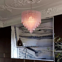 Lustre moderne en verre de Murano pour villa de luxe, décoration d'escalier, plafonds hauts, éclairage haut de gamme personnalisé pour duplex
