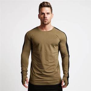 T-shirts à manches longues pour hommes 2026, style hip-hop, coupe longue, pour la gym - Product Image 1