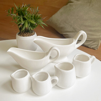 Offre Spéciale céramique trempage tasse en céramique jus seau creamer saucière en céramique sauce bateau avec soucoupe sauce tasses de bouillon