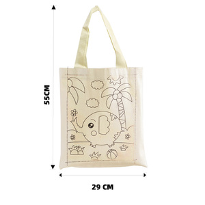 Pintura acrílica DIY bolsa de lona pintura al óleo ecológica <span class=keywords><strong>lienzo</strong></span> de lino bolsa de mano animales dibujos animados pintura por números bolsas para niños - Product Image 2