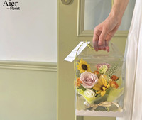 Boîte à gâteau de mariage carrée en PET transparent Aierflorist avec fenêtre et boîte à cupcakes transparente à vendre avec poignée