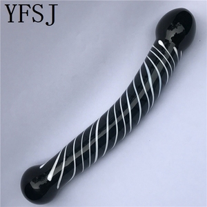 Kristal Glazen <span class=keywords><strong>dildo</strong></span> Stok Binnenkant Blauw Bloem Stijl voor paar - Product Image 1