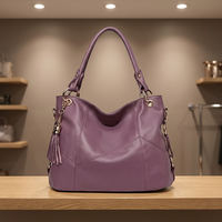 Tas Selempang Kulit Sapi Biru Royal untuk Wanita, Mini Fashion dengan Dua Pegangan, Penutup Ritsleting, Tahan Air, Kapasitas Besar, Dapat Dilepas
