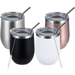 Vaso de Acero Inoxidable de Doble Capa con Aislamiento al Vacío, Diseño de Huevo en Forma de U, 12 oz, para Vino Tinto - Product Image 4