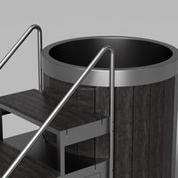 Baignoire en bois de cèdre ICEGALAX avec doublure en acier inoxydable 304 et refroidisseur d'eau froide pour la récupération sportive par le froid