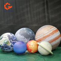 Ballon gonflable géant Saturne avec éclairage LED, globe planétaire gonflable Terre Lune Mars Système solaire pour décorations