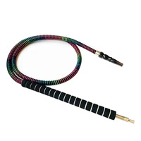 Accessoires pour chicha, chicha colorée avec miroir, tuyau de 1,8 m, poignée en éponge, tuyau en PVC, tuyau en aluminium