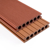 Wasserdichtes WPC-Terrassendeck 140x25mm Hohlkammer-Verbundholz mit Holzmaserung Modernes Design Außendeck für Innenhof, Park & Schlafzimmer