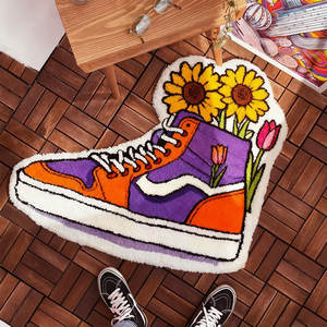 Tapis de chaussure personnalisé Paillassons Antidérapant Lavable en machine Tapis de basket moelleux à poils longs Tapis antidérapants Tapis tuftés avec logo - Product Image 1