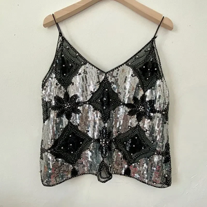 Chaleco Corto de Verano para <span class=keywords><strong>Mujer</strong></span> con Lentejuelas y Tachuelas, Sexy, Delgado, con Cuello en V y Cuentas - Product Image 2