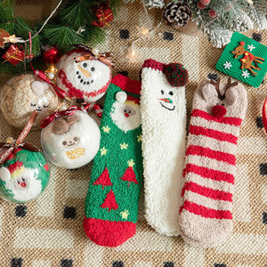 Chaussettes de Noël en tricot douillettes <span class=keywords><strong>pour</strong></span> l'hiver, chaussettes épaisses et moelleuses à motif de dessin animé, écologiques, <span class=keywords><strong>pour</strong></span> un usage quotidien, cadeau de Noël - Product Image 3