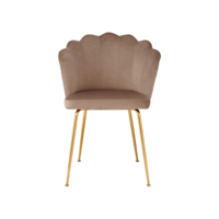 Mobilier de maison design velours passepoil doux coussin mobile loisirs accent canapé pivotant or métal salle à manger chaise
