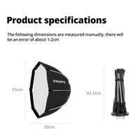 Triopo Softbox K2 120cm, boîte à lumière octogonale pour flash extérieur, fixation rapide Bowen