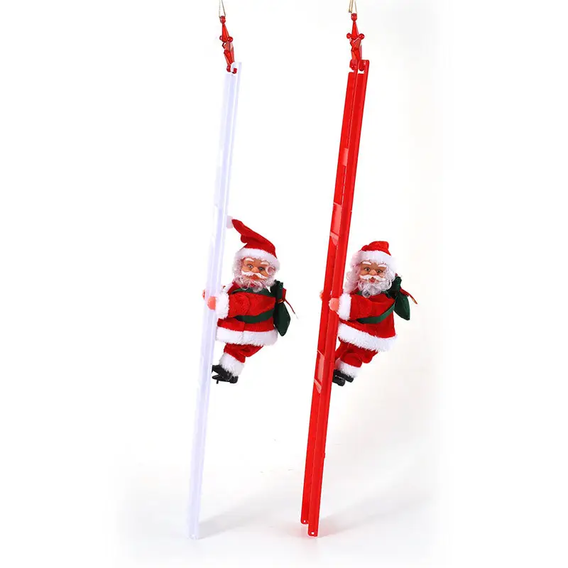 2023 Gift Electric Climbing Ladder Santa Christmas Ornament Decoration For Home Christmas Tree Hanging Decor With Music
