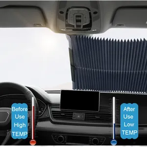 Auto Voorruit Zon Schaduw Intrekbare Auto Roller Zonnescherm Visor Uv Shield Weerspiegelen Warmte Bescherming Auto Zonnescherm