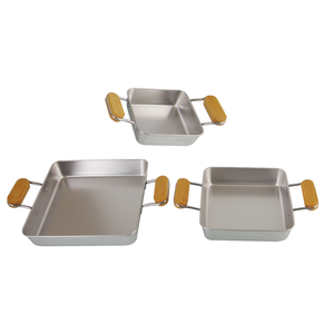 Factory Wholesale Custom Cookware Baking Pan <strong>With</strong> Double Wooden <strong>Handles</strong> Stainless Steel 304 Non-stick Square <strong>Deep</strong> <strong>Tray</strong> <strong>With</strong> Rack - Product Image 5
