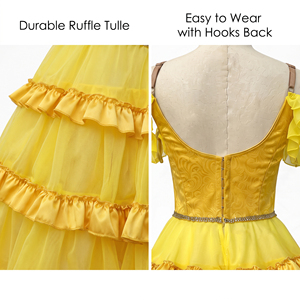 Robe de ballet romantique jaune à fleurs, à bretelles spaghetti, à volants étagés, style tutu de danse paysanne, pour Don Quichotte, robe de ballet multicouche - Product Image 3