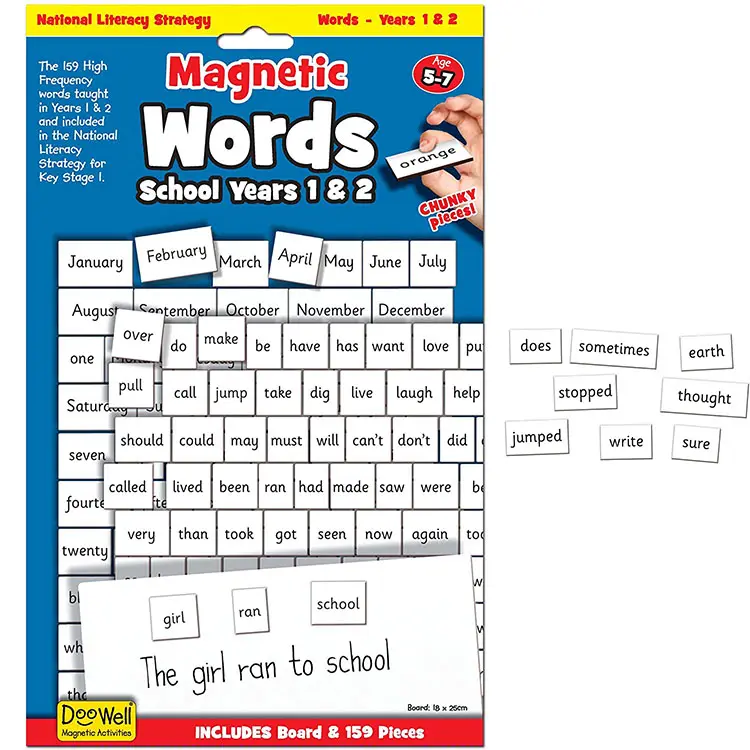 Strategi Literasi Nasional Kata-kata Magnetik untuk Anak-anak Tahap 1 & 2 Grafik Kegiatan Anak-anak Belajar Mainan Pendidikan Lainnya Kertas + Magnet