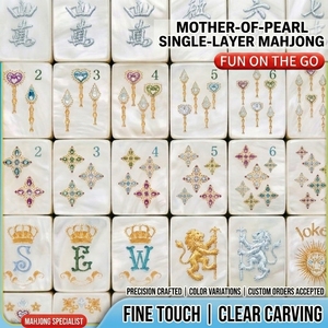 Joli ensemble de mahjong moderne de luxe en mélamine incrusté d'améthyste et de nacre pour quatre joueurs, idéal pour le casino, le <span class=keywords><strong>poker</strong></span> et les jeux de hasard. - Product Image 2