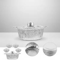 Boîte d'emballage à emporter pour pique-nique extérieur, récipients en aluminium ronds épaissis, jetables, de qualité alimentaire PP, avec couvercle en aluminium, 1000 ml
