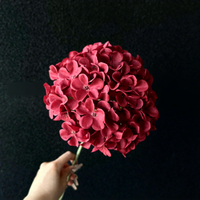 Bunga Hydrangea Sutra Besar Buatan Tangan, Tangkai Bunga Lembut, Dekorasi Pernikahan, Hotel, dan Tempat Acara
