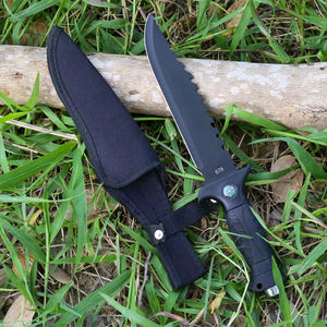 काले स्टेनलेस स्टील शिविर उत्तरजीविता शिकार चाकू सेरेट और फिक्स्ड ब्लेड डिय ग्रेड ओम अनुकूलन योग्य - Product Image 2