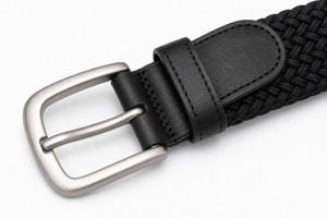 <span class=keywords><strong>Ceinture</strong></span> de golf <span class=keywords><strong>tressée</strong></span> élastique sans trous pour <span class=keywords><strong>homme</strong></span>, <span class=keywords><strong>ceinture</strong></span> décontractée extensible avec garniture en cuir et boucle à ardillon en alliage, OEM - Product Image 2