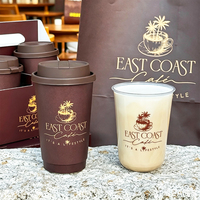 Gobelet à café en papier à double paroi, biodégradable, écologique, imprimé avec un logo personnalisé, de qualité alimentaire, pour boissons chaudes, avec couvercle