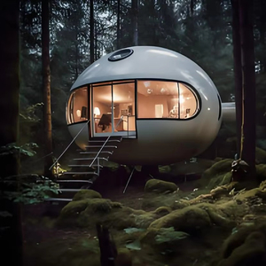 Tùy chỉnh 1 & 2 phòng ngủ thông minh prefab không gian nhà viên nang với ai điều khiển bằng giọng nói, cửa sổ toàn cảnh, và đầy đủ tiện nghi - Product Image 1