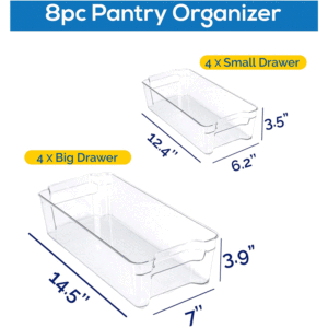Contenedor <span class=keywords><strong>de</strong></span> Almacenamiento <span class=keywords><strong>de</strong></span> Alimentos para Refrigerador, Rectangular, Transparente, Moderno, Juego <span class=keywords><strong>de</strong></span> Organizadores <span class=keywords><strong>de</strong></span> Cocina, Cajas <span class=keywords><strong>de</strong></span> Almacenamiento, Recipientes <span class=keywords><strong>de</strong></span> PET para Armario - Product Image 2