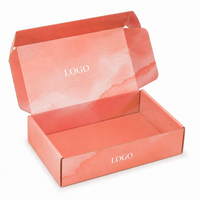 Boîte d'expédition en carton ondulé kraft orange corail avec logo personnalisé pour cadeaux, vente au détail et petites entreprises