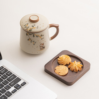 Tasse à thé en céramique moderne avec couvercle Tasse à filtre-Cadeau d'affaires de brassage de thé à usage personnel pour le bureau pour les cadeaux