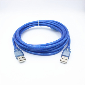 <b>USB</b> 2.0 male-<b>to</b>-male data <b>cable</b>, 1.5M, pure copper, <b>USB</b> AM <b>to</b> AM copy <b>cable</b>, <b>USB</b> 2.0 transparent blue. - Product Image 3