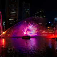 Projecteur de Fontaine à Écran d'Eau Laser pour Film 16m x 8m avec Lumières Changeantes pour Spectacle Aquatique