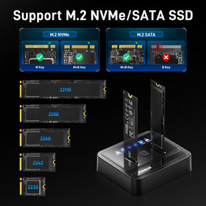 FIDECO プラスチック製 M.2 NVMe SATA SSD オフラインクローン ドック USB <span class=keywords><strong>3.2</strong></span> Gen2 デュアルデュプリケーター UASP対応 - Product Image 5