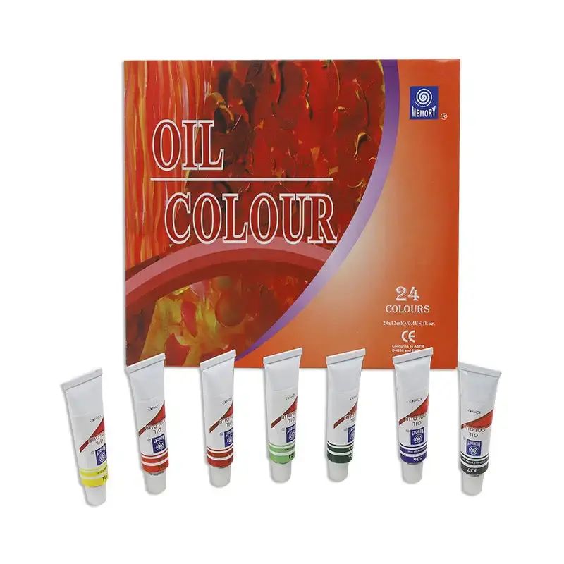 Набор цветных масляных красок 12 видов цветов 12 мл