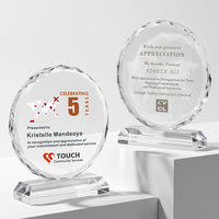 Trophée personnalisé en cristal K9 en forme de tournesol, plaque florale gravée au laser pour cérémonie de tournoi, reconnaissance de l'excellence