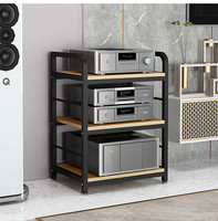 SN-002 Support d'amplificateur de puissance, support d'enceinte audio, armoire d'amplificateur de puissance, lecteur CD amovible, équipement Hi-Fi, support trépied, quatre niveaux
